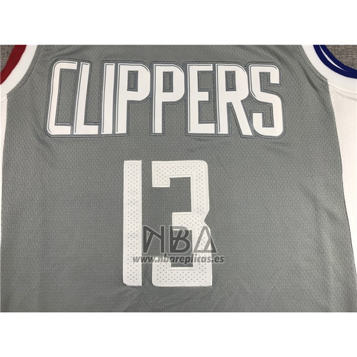 Camiseta Los Angeles Clippers Paul George NO 13 Earned 2020-21 Gris